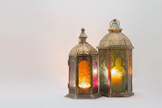 Colored Lightened Lanterns