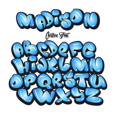 Cartoon alphabet in the style of comics.graffiti © rosovskyi