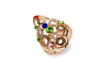 Jewellery ring isolated on the white