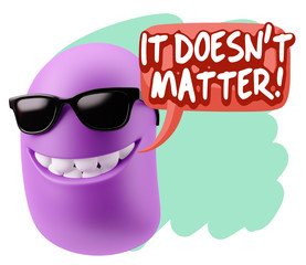 3d Rendering Smile Character Emoticon Expression saying It Doesn