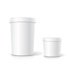 White food plastic tub bucket container for dessert, yogurt, ice cream