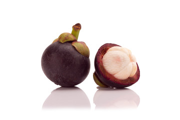 mangosteen isolated on white background