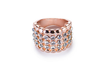 Jewellery ring isolated on the white