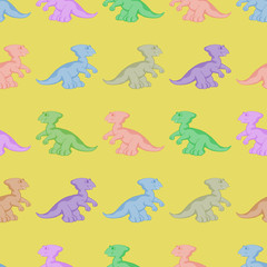 Colored dinosaurs. Seamless background