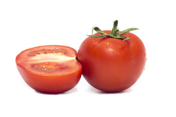 Red ripe tomatoes isolated