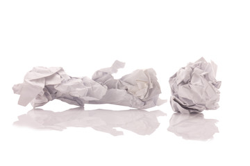 crumpled paper isolated on white background