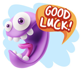 3d Illustration Laughing Character Emoji Expression saying Good