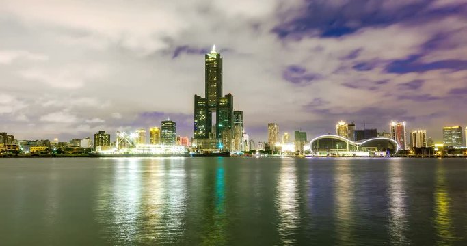  Timelapse of Kaohsiung city at night, Taiwan