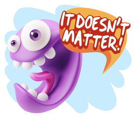 3d Rendering Smile Character Emoticon Expression saying It Doesn