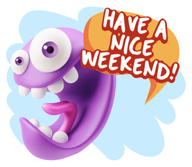 3d Illustration Laughing Character Emoji Expression saying Have