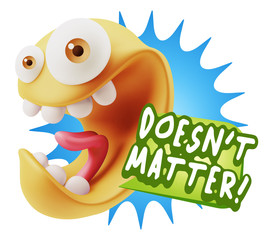 3d Rendering Smile Character Emoticon Expression saying It Doesn