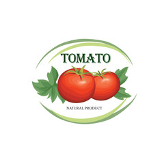 Fototapeta na wymiar Tomato label Vegetable logo Farm natural product tomatoes background