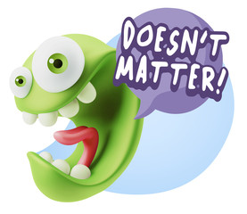 3d Rendering Smile Character Emoticon Expression saying It Doesn