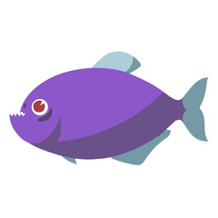 piranha fish flat vector