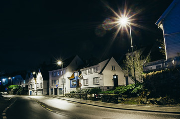 Stavanger street at night