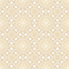 Vector golden ornate seamless pattern with eastern ornament.