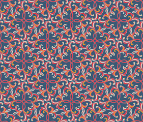 Flourish tiled pattern Abstract floral oriental ornament Geometric flower background