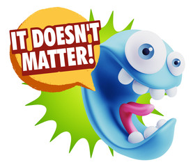 3d Rendering Smile Character Emoticon Expression saying It Doesn