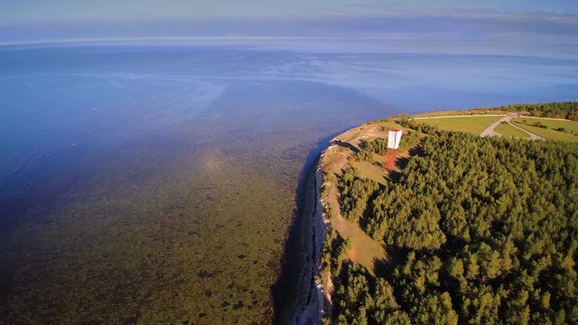 The Panga cliff or bank in Saarema wherein there is a lighthouse on the mountain cliff fronting the big ocean