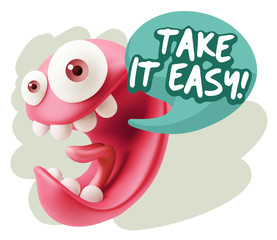 3d Illustration Laughing Character Emoji Expression saying Take