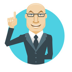 Good idea. Big idea. Cartoon businessman. Vector Illustration
