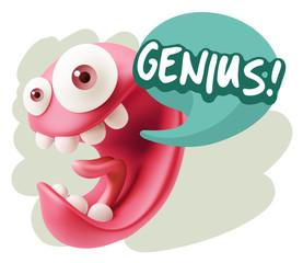 3d Illustration Laughing Character Emoji Expression saying Geniu