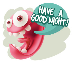 3d Illustration Laughing Character Emoji Expression saying Have