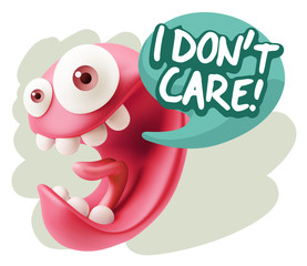 3d Illustration Laughing Character Emoji Expression saying I Don