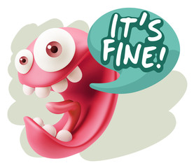 3d Illustration Laughing Character Emoji Expression saying It's