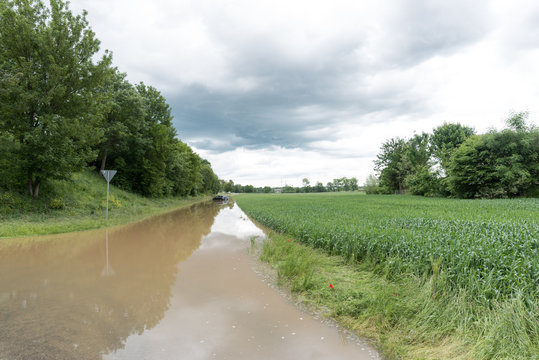 Unwetter, Überschwemmung in Laupheim, Hochwasser
