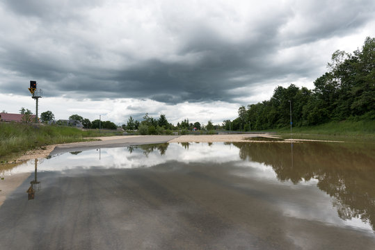 Unwetter, Überschwemmung in Laupheim, Hochwasser
