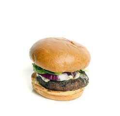 Delicious beef burger isolated against white background