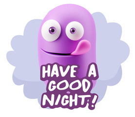 3d Illustration Laughing Character Emoji Expression saying Have