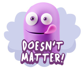 3d Rendering Smile Character Emoticon Expression saying It Doesn