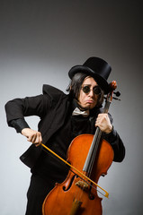 Man in musical art concept
