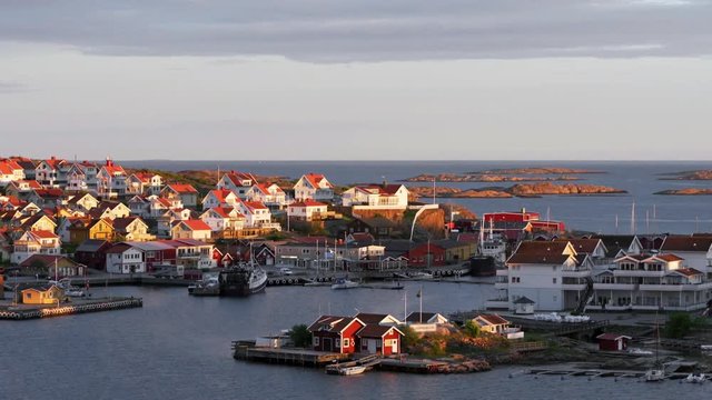 Fishing village Kungshamn on the Swedish west coast (district Bohuslan). During the summer the nearby island Smogen is a vibrant tourist spot.