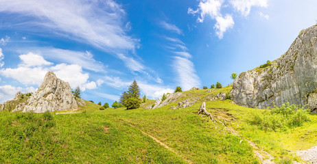 Mountains of the valley Eselsburger Tal, Swabian Alps