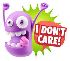 3d Illustration Laughing Character Emoji Expression saying I Don