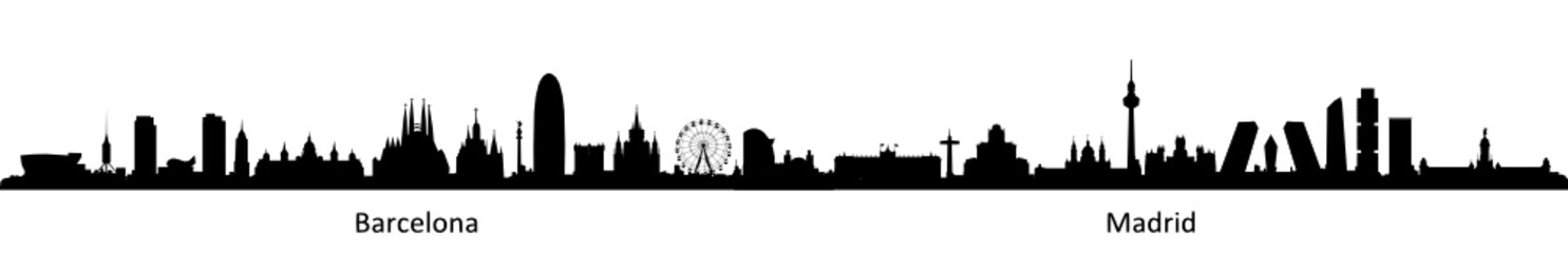 Skyline Madrid Barcelona