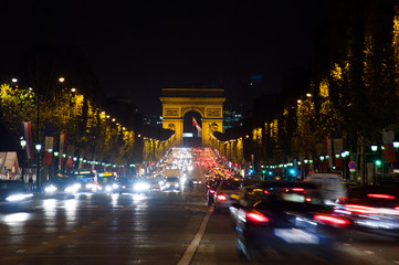 Traffic in the champ elysees,Paris ,France