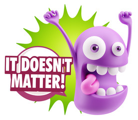 3d Rendering Smile Character Emoticon Expression saying It Doesn