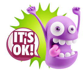 3d Illustration Laughing Character Emoji Expression saying It's