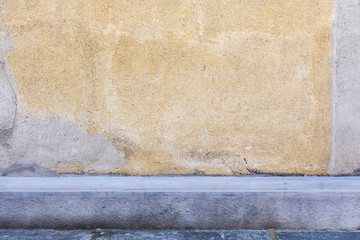 isolated background old wall with damaged plaster