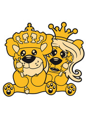 king queen couple couple love love prince princess crown old opa zepter Teddy Bear comic cartoon sweet cute