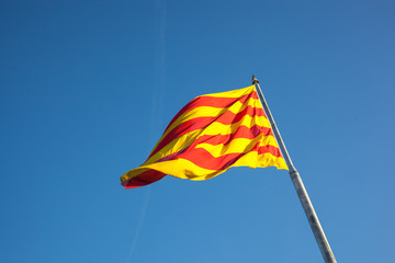 Catalan flag fluttering