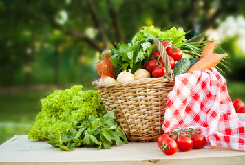 Basket with freshvegetables