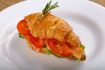 Croissant with salmon