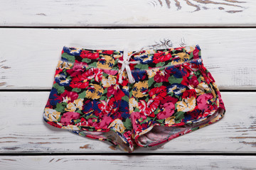 Summer shorts with floral print.