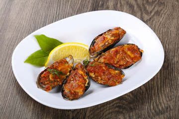 Baked mussels