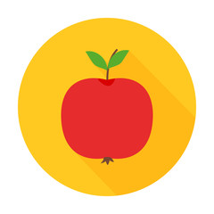 Apple flat circle icon